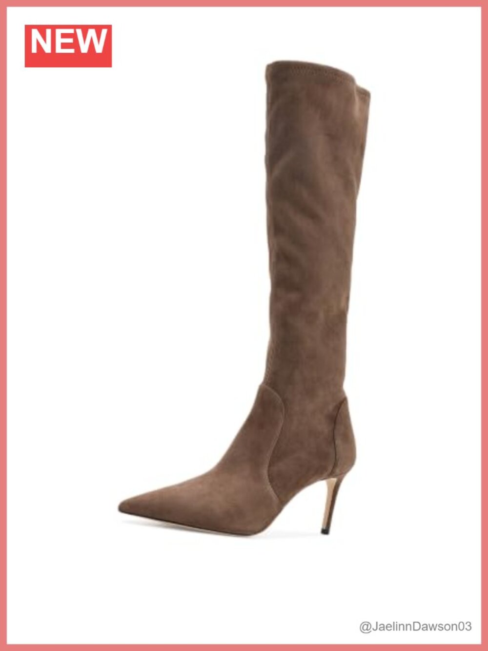 Leather Knee-High Stiletto Heel Boots Pointed Toe